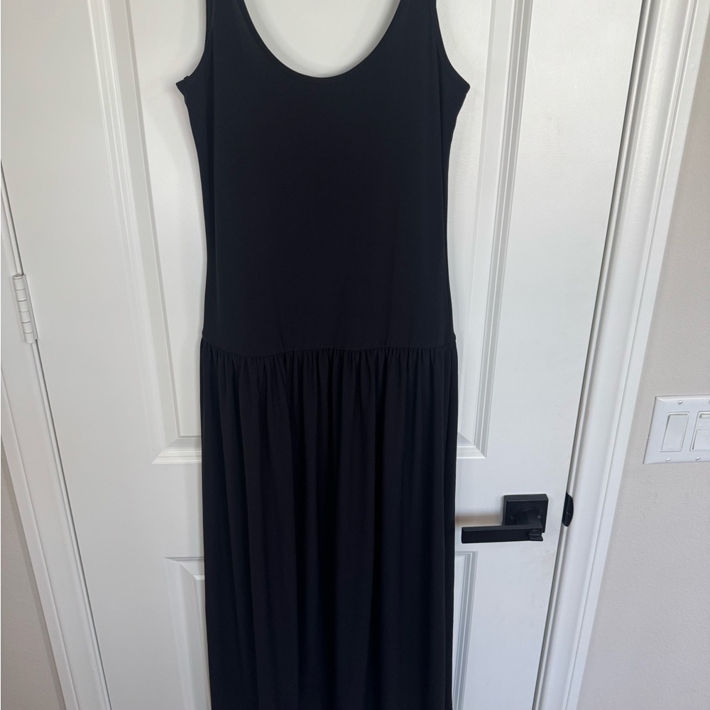 Babaton Aritzia Lowback Midi Dress Minimalist Slip Sundress Black Small - Picture 3 of 10